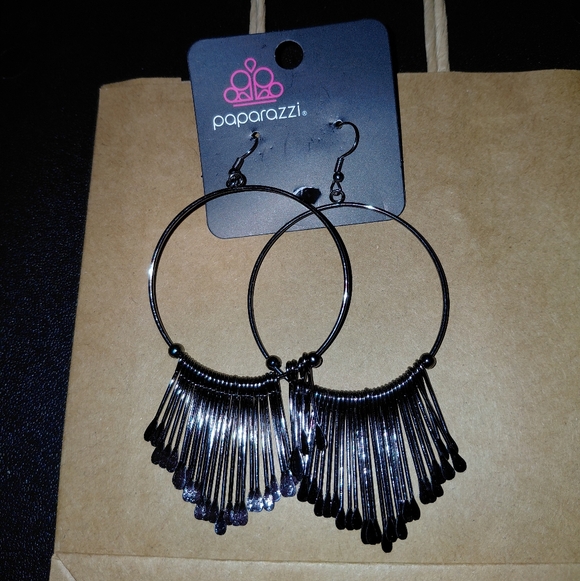 paparazzi Jewelry - Paparazzi Sleek Black Fringe Earrings